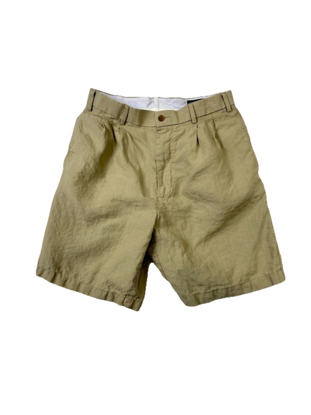 Daniel Cremieux Classic Mens Golf Linen Shorts 33 Khaki Monaco 8” Inseam